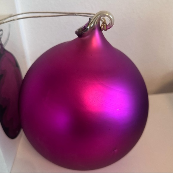VTG DEPARTMENT 56 MERCURY FUCHSIA PINK GLASS 150MM BALL ORNAMENT W/BOX Large - Picture 10 of 15